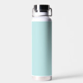 Moderne Mintblauwe "Goedemorgen" Minimalist Waterfles (Achterkant)