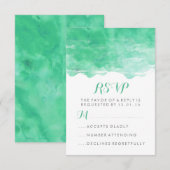 Moderne Mintgroene Aquarel | Trouw-RSVP RSVP Kaartje (Voorkant / Achterkant)