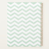 Moderne Mintgroene Geometrische Patroon Planner (Achterkant)