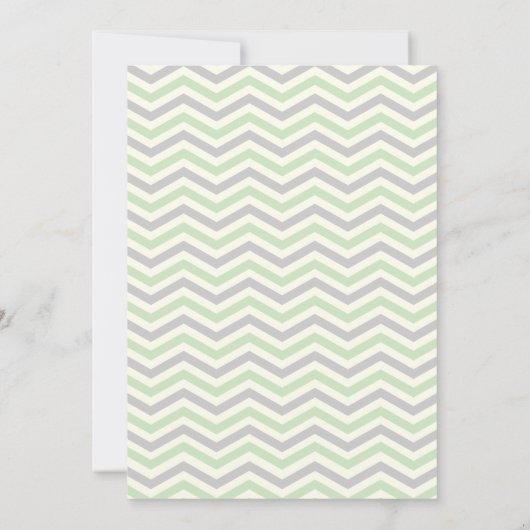 Moderne mintgroene, grijze chevron zigzag bruiloft kaart (Achterkant)