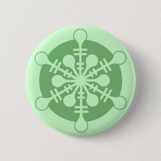Moderne Mintgroene Kerstsneeuwvlok Ronde Button 5,7 Cm (Voorkant)