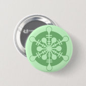 Moderne Mintgroene Kerstsneeuwvlok Ronde Button 5,7 Cm (Voorkant /achterkant)