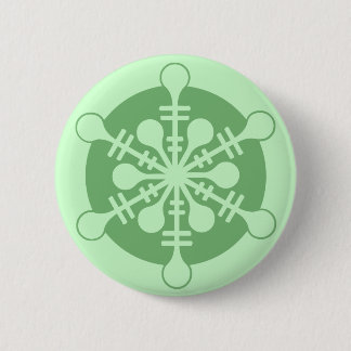 Moderne Mintgroene Kerstsneeuwvlok Ronde Button 5,7 Cm