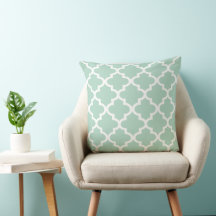 Moderne Mintgroene Marokkaanse Quatrefoil-patroon