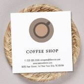 Moderne minuscule coffee met elastisch elegant vierkante visitekaartje