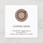 Moderne minuscule coffee met elastisch elegant vierkante visitekaartje (Voorkant)