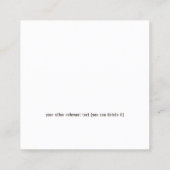 Moderne minuscule coffee met elastisch elegant vierkante visitekaartje (Achterkant)