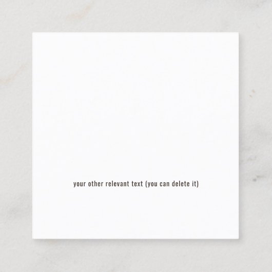 Moderne minuscule coffee met elastisch elegant vierkante visitekaartje (Achterkant)