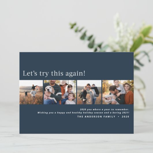 Moderne, minuscule, grappige kerstfeestdagen aankondiging (Staand voorkant)