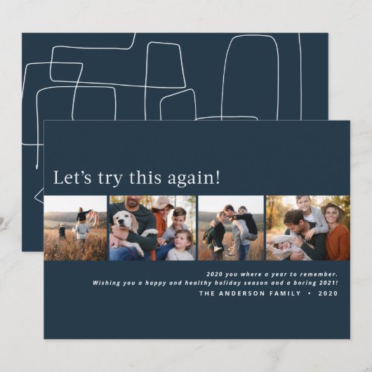 Moderne, minuscule, grappige kerstfeestdagen aankondiging (Voorkant / Achterkant)