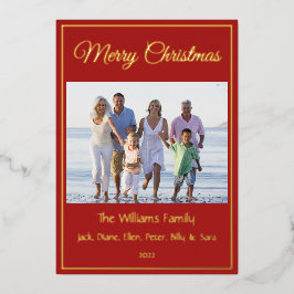 Moderne minuscule kerstfeestelijke foto folie feestdagenkaart