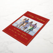 Moderne minuscule kerstfeestelijke foto folie feestdagenkaart (Gedraaid)