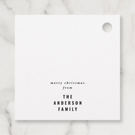 moderne , minuscule kerstmis bedankjes labels (Achterkant)