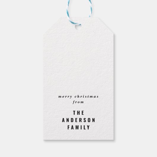 moderne , minuscule kerstmis cadeaulabel (Achterkant)