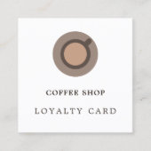 Moderne minuscule koffiepictogram Winkellogo Kaart Klantenkaartje (Voorkant)