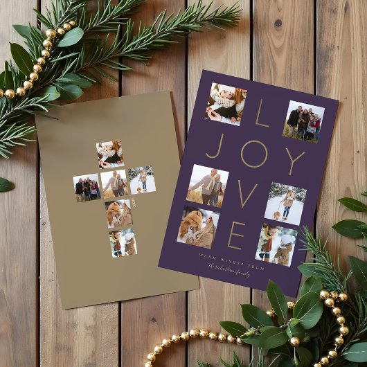 Moderne minuscule liefdescombinatie Foto-collage Feestdagenkaart