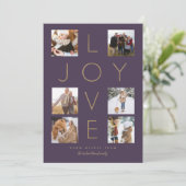 Moderne minuscule liefdescombinatie Foto-collage Feestdagenkaart (Staand voorkant)