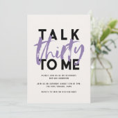 Moderne minuscule typografie girale paarse 30 talk (Staand voorkant)