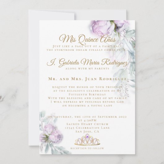 Moderne Mis Quince Años Kaart (Voorkant)