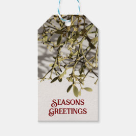 Moderne Misteletoe Kerstmis Cadeaulabel