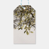Moderne Misteletoe Kerstmis Cadeaulabel (Achterkant)