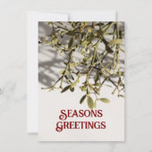 Moderne Mistletoe Kerstmis Feestdagenkaart (Voorkant)