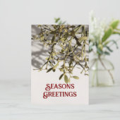 Moderne Mistletoe Kerstmis Feestdagenkaart (Staand voorkant)
