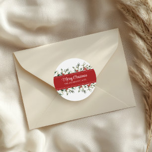 Moderne Mistletoe Merry Christmas Gift Stickers