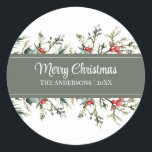 Moderne Mistletoe Merry Christmas Gift Stickers<br><div class="desc">Presenteren van onze moderne Mistletoe Merry Christmas Gift Stickers. Deze stickers zijn voorzien van een eigentijds mistletoe-design,  dat een feestelijk tintje geeft aan uw vakantiegiften. Perfect voor het afdichten van enveloppen of het versieren van cadeaus,  deze stickers verspreiden feestvreugde in stijl!</div>