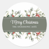 Moderne Mistletoe Merry Christmas Gift Stickers (Voorkant)