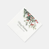 Moderne Mistletoe Vrolijk Kerstfeest Servet (Hoek)