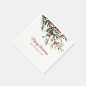 Moderne Mistletoe Vrolijk Kerstfeest Servet (Hoek)