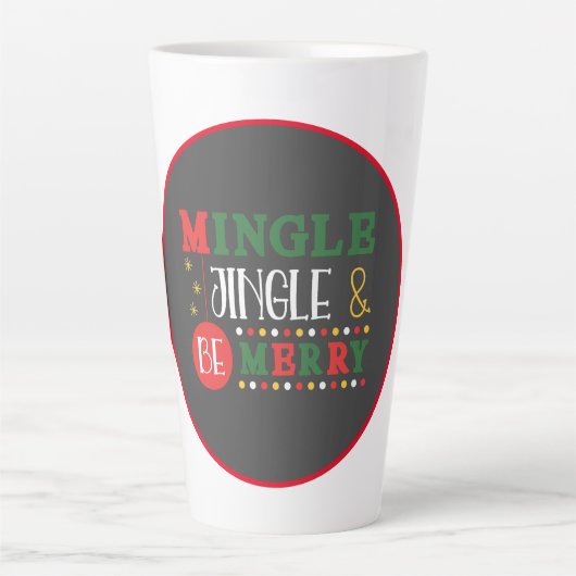 Moderne Mix en Klink Kerst Latte Mok (Voorkant)
