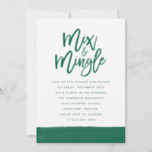 Moderne Mix en Mingle Green Script Vakantie Party Kaart (Voorkant)
