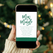 Moderne Mix en Mingle Green Script Vakantie Party Kaart