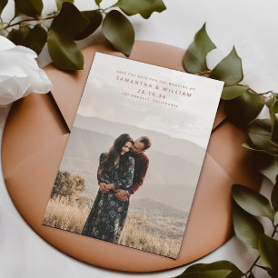 Moderne mix & match minimalistische foto over de v save the date