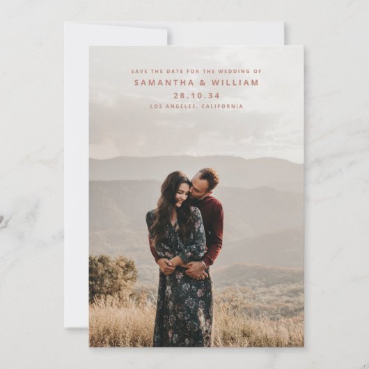 Moderne mix & match minimalistische full bleed fot save the date (Voorkant)