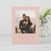 Moderne mix & match minimalistische stoffige roos  save the date (Staand voorkant)