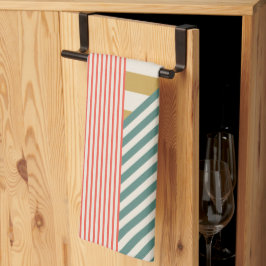 Moderne Mixed Stripes kerstvakantie Theedoek