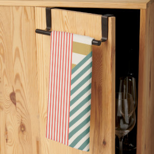 Moderne Mixed Stripes kerstvakantie Theedoek