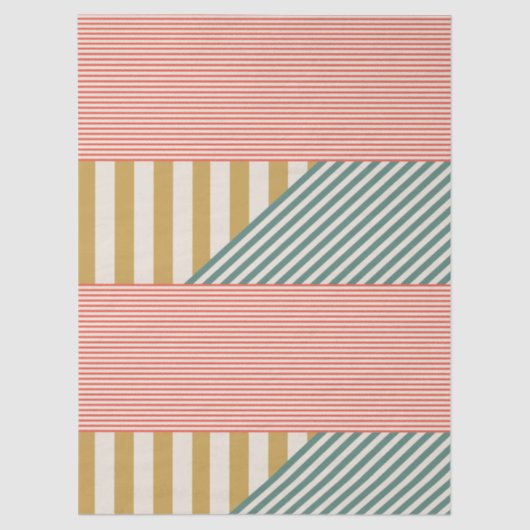 Moderne Mixed Stripes kerstvakantie Tissuepapier (Voorkant)