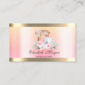 Moderne mixer Floral Gold Stripe Ombre Bakery Visitekaartje (Voorkant)