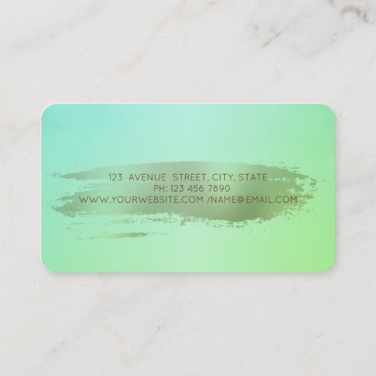 Moderne mixer Flower Roos Gold Bruske Green Visitekaartje (Achterkant)