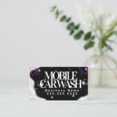 Moderne mobiele auto wassen voertuig detaillering  visitekaartje (Staand voorkant)