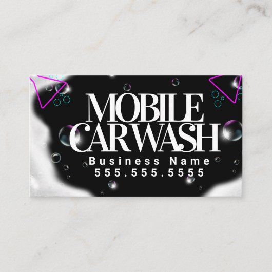 Moderne mobiele auto wassen voertuig detaillering  visitekaartje (Voorkant)