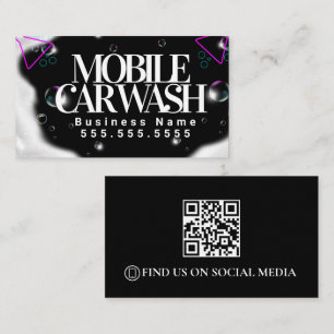 Moderne mobiele autowas voertuig detailontwerp QR- Visitekaartje