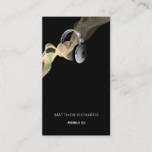 Moderne mobiele DJ zwarte gouden hoofdtelefoon Visitekaartje (Voorkant)