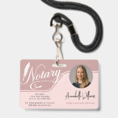 Moderne mobiele notaris foto badge (Voorzijde met lanyard)