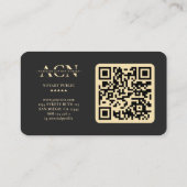 Moderne mobiele notaris zwart gouden quill monogra visitekaartje (Achterkant)