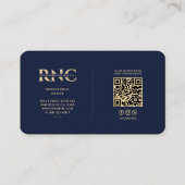 Moderne mobiele verpleegkundige Monogram Caduceus  Visitekaartje (Achterkant)